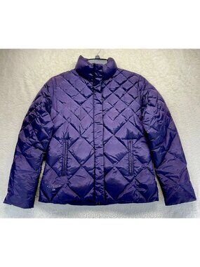 GUESS Quilted Down Puffer Jacket Womens Small Purple Coat‎ Winter Ski